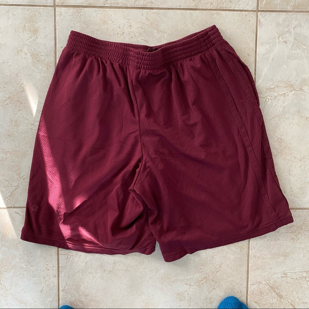 Maroon athletic shorts